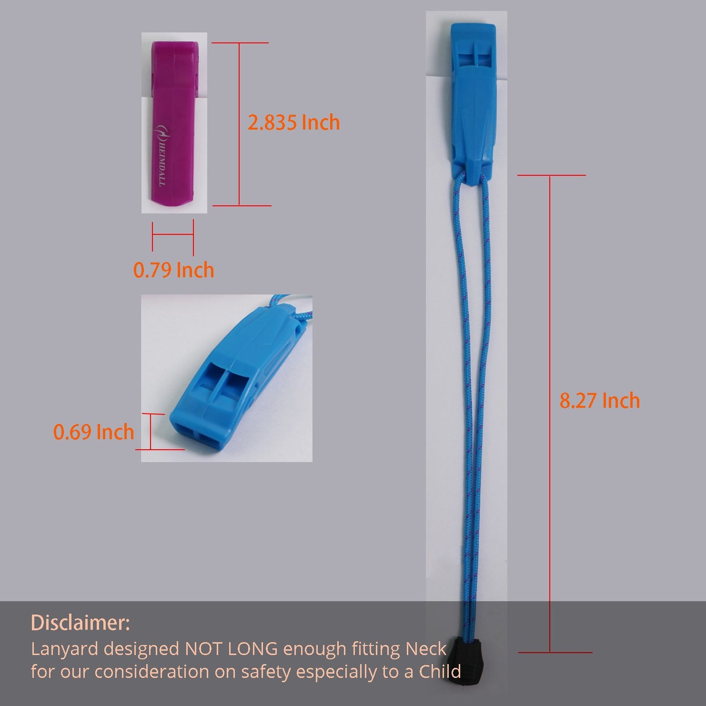 Emergency Survival Whistle with Lanyard (2 Pack)