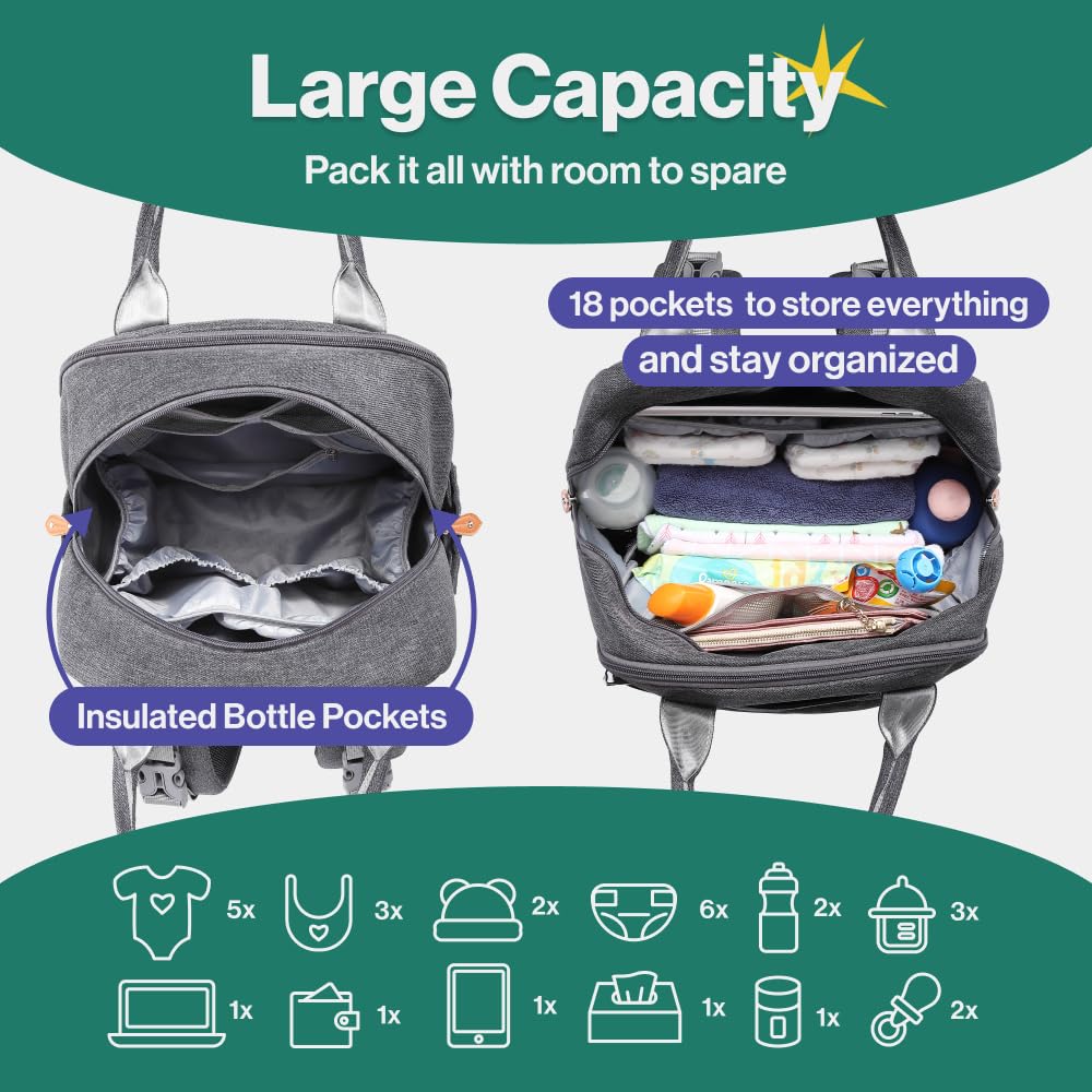 Waterproof travel diaper bag