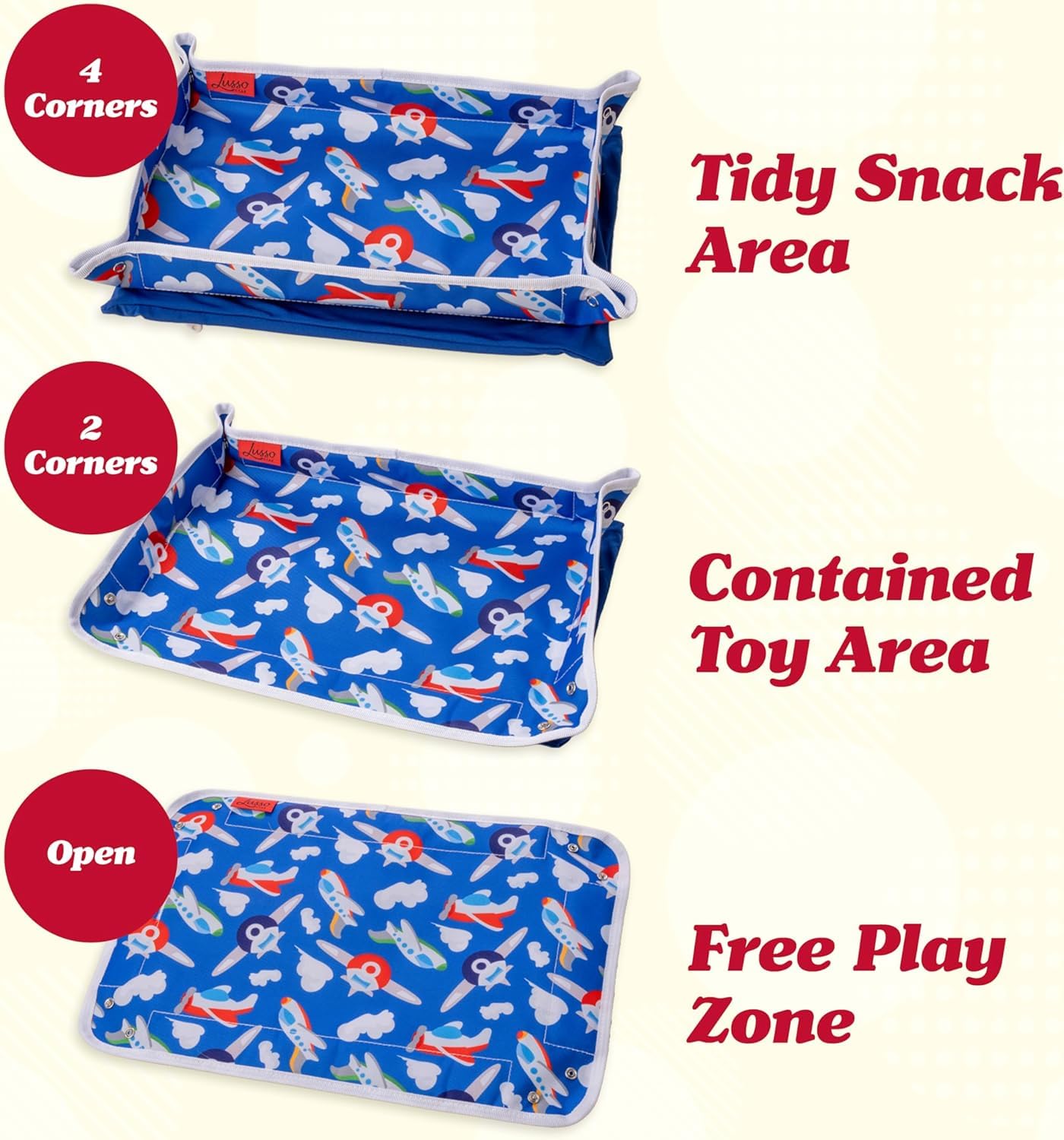 Airplane/Train Tray Table Cover with Pockets - Airplanes