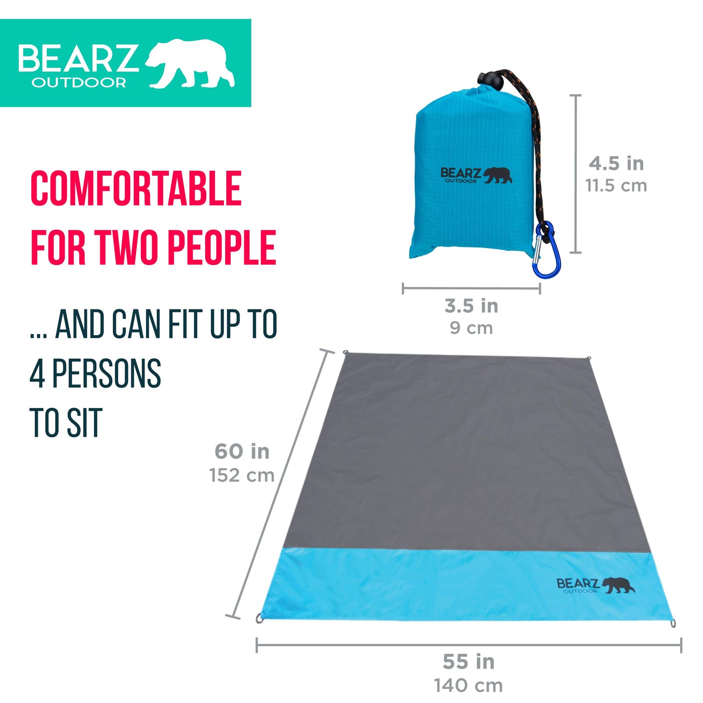 Waterproof compact travel picnic blanket