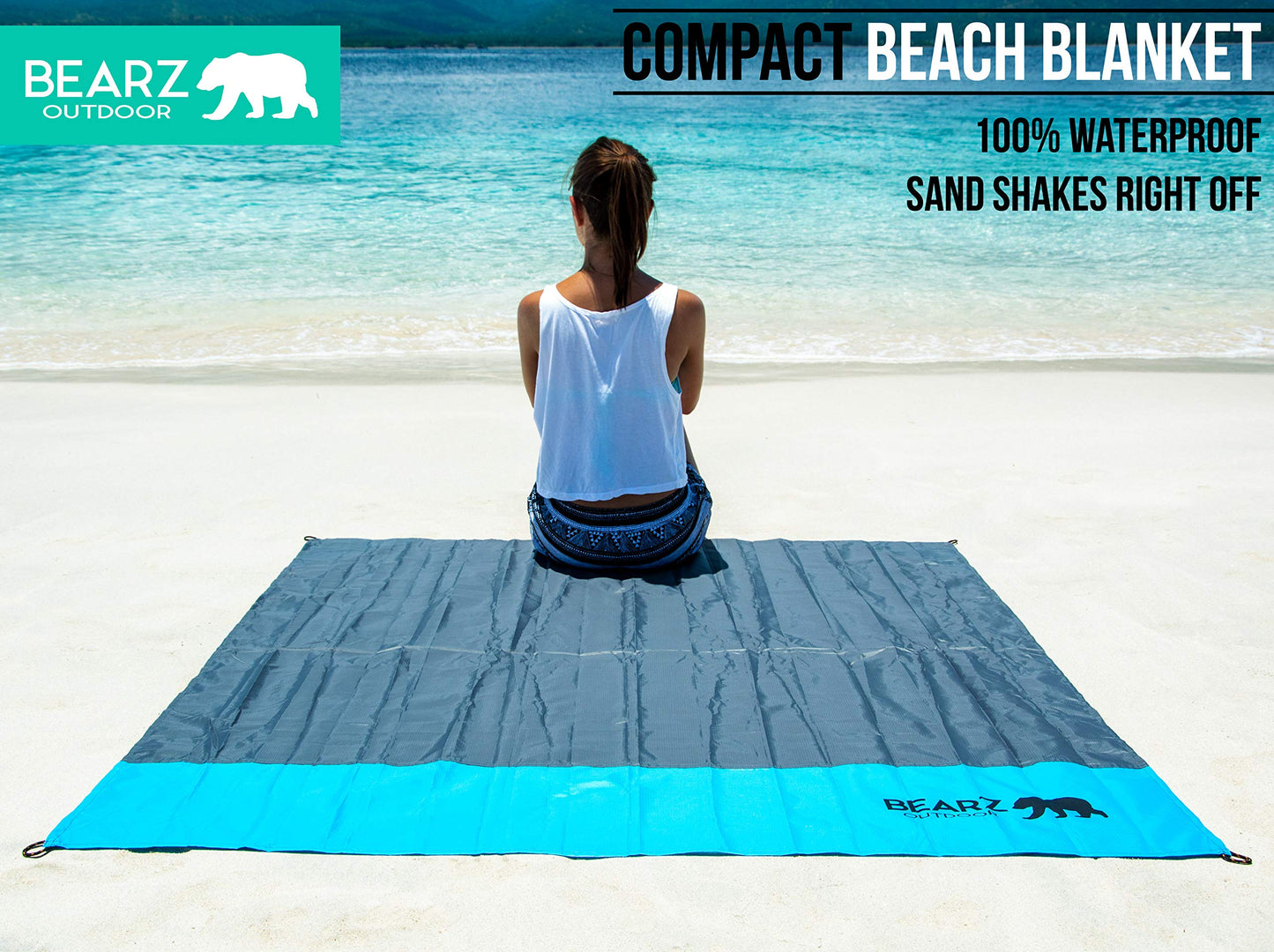Waterproof compact travel picnic blanket
