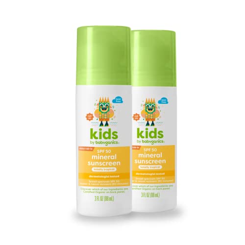 Babyganics SPF 50 Kids Mineral Sunscreen Roller Ball - 2 Pack (3 ounce)