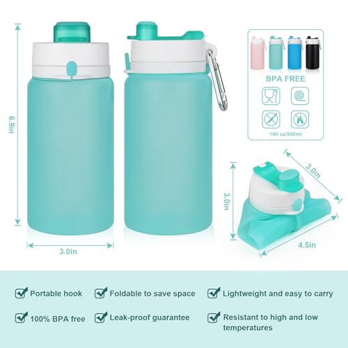 Collapsible BPA Free 19 oz Water Bottle