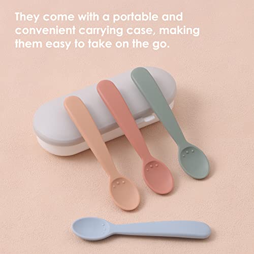 Silicone Baby Spoons - Set of 4