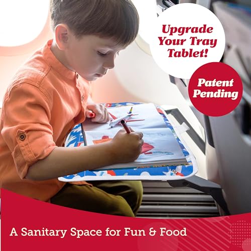 Airplane/Train Tray Table Cover with Pockets - Unicorns