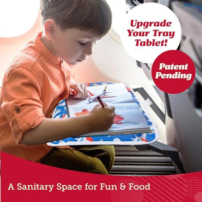Airplane/Train Tray Table Cover with Pockets - Unicorns