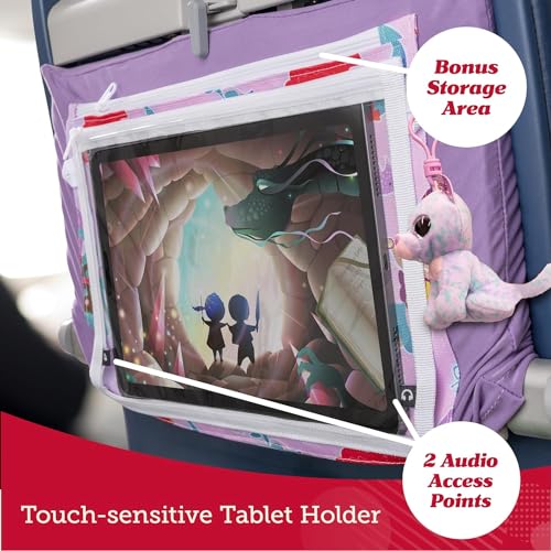 Airplane/Train Tray Table Cover with Pockets - Unicorns