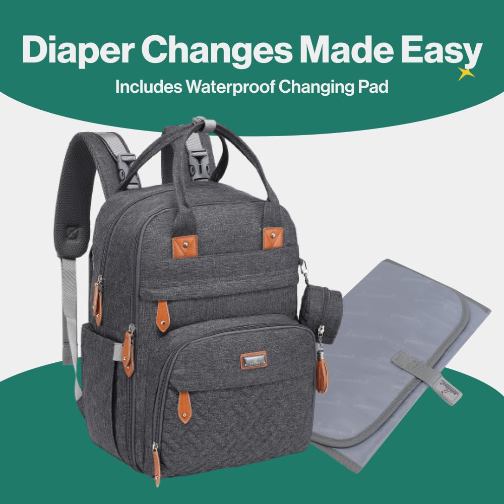 Waterproof travel diaper bag