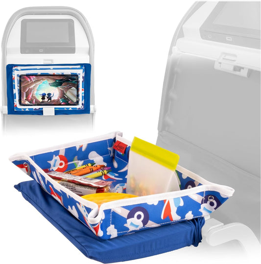Airplane/Train Tray Table Cover with Pockets - Airplanes