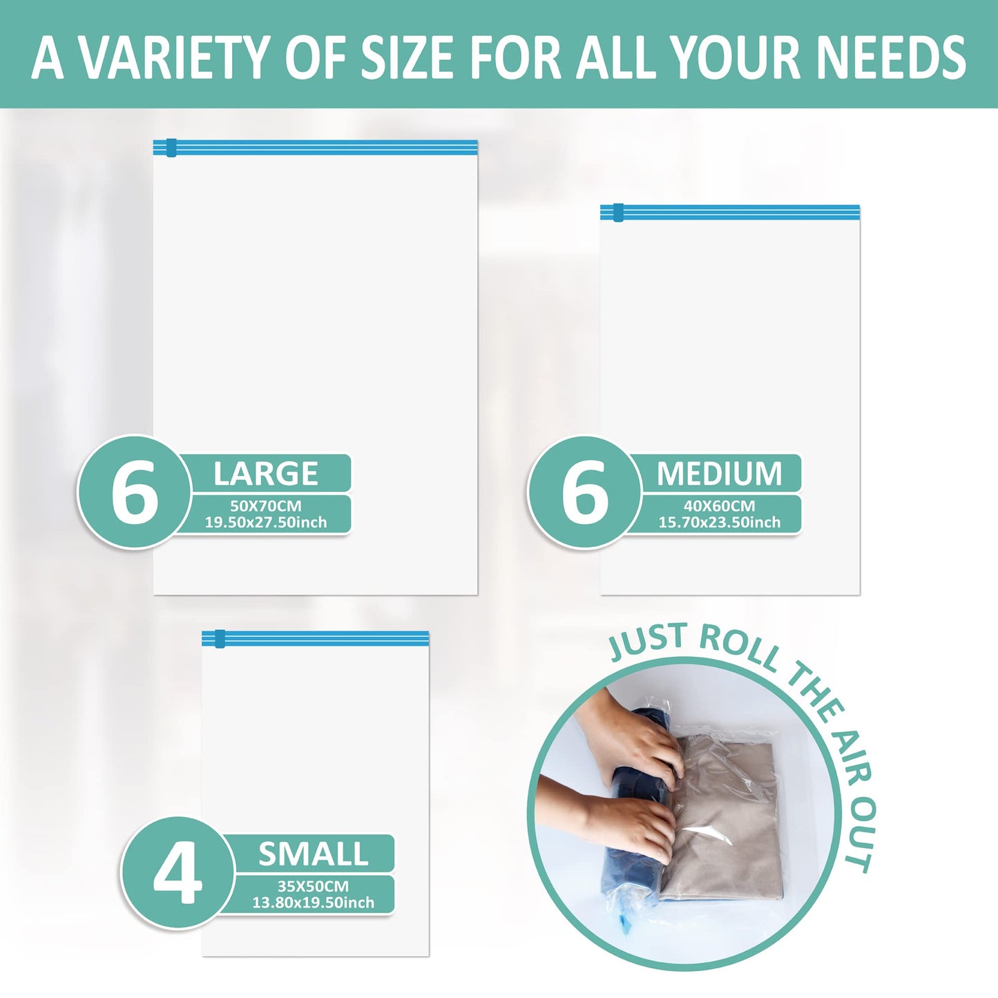 Roll-up compression bags