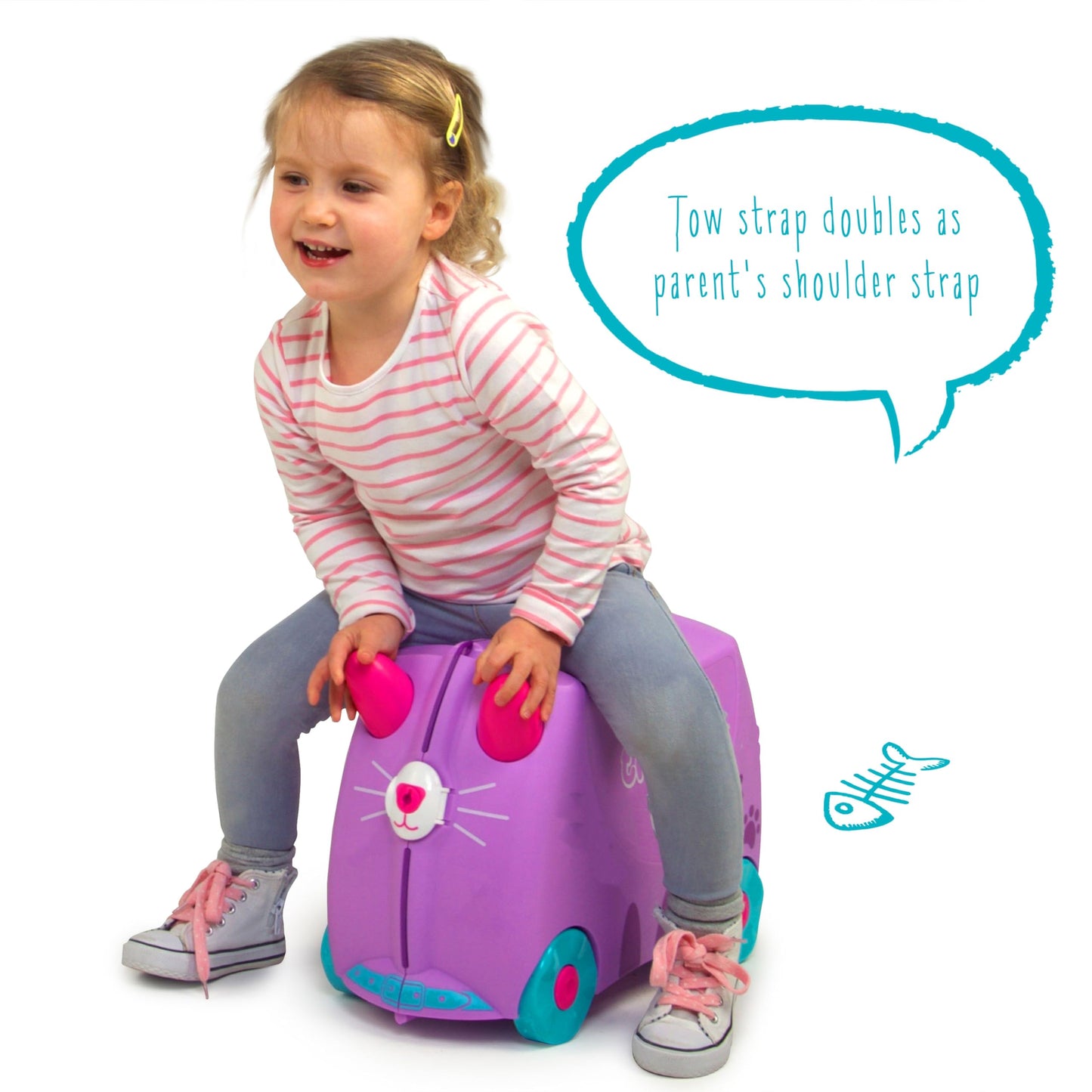 Trunki Ride-On Kids Suitcase - Cassie Cat Lilac