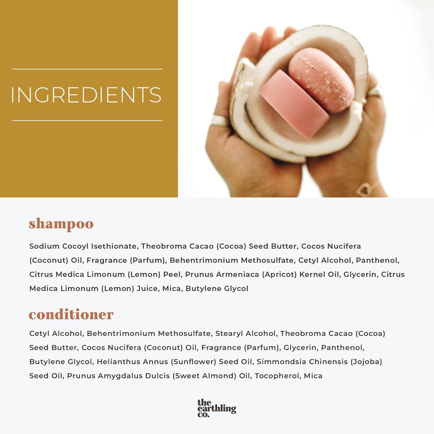 The Earthling Co. Shampoo & Conditioner Bar Set - Vanilla Coconut