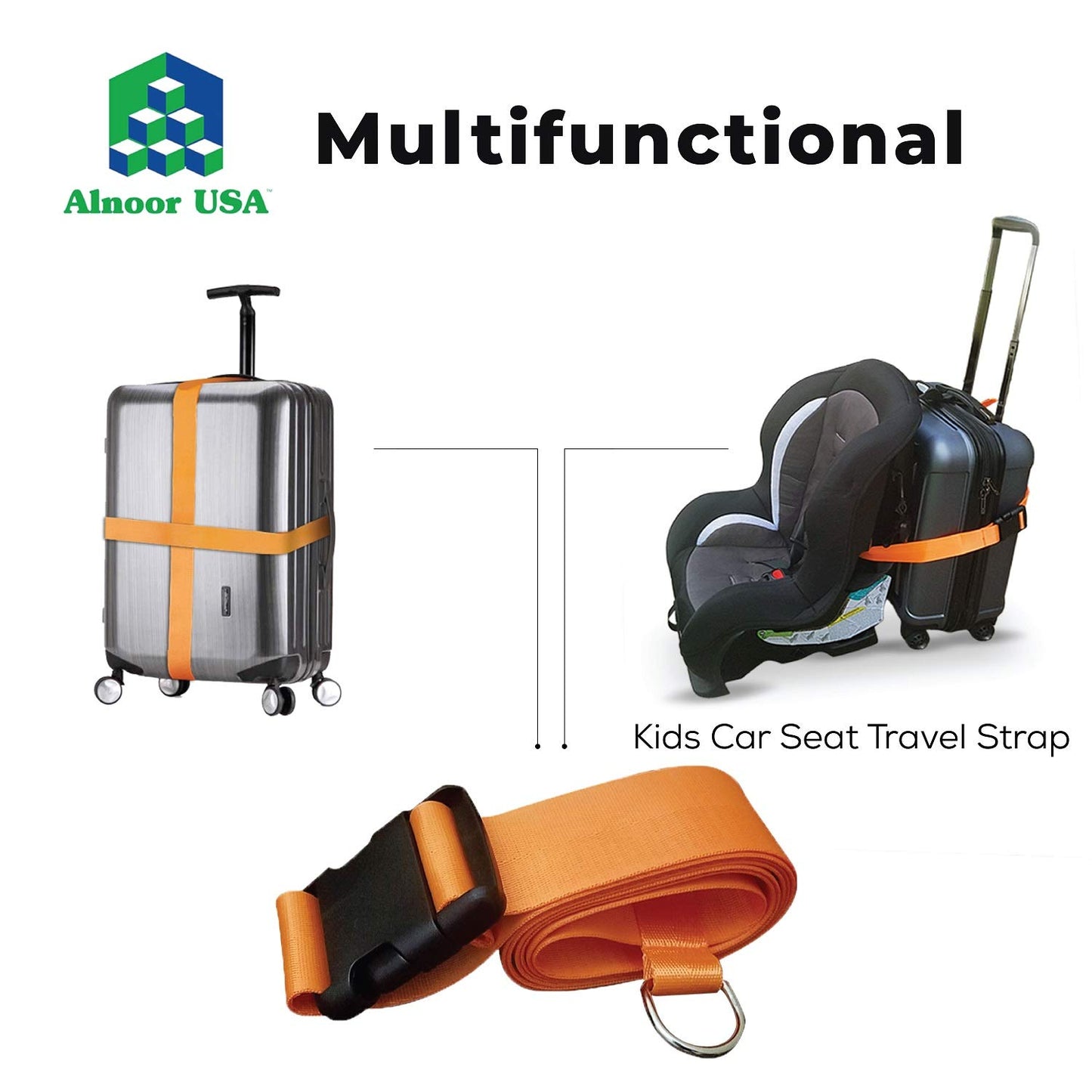 Car Seat Travel Strap to Connect to Luggage
