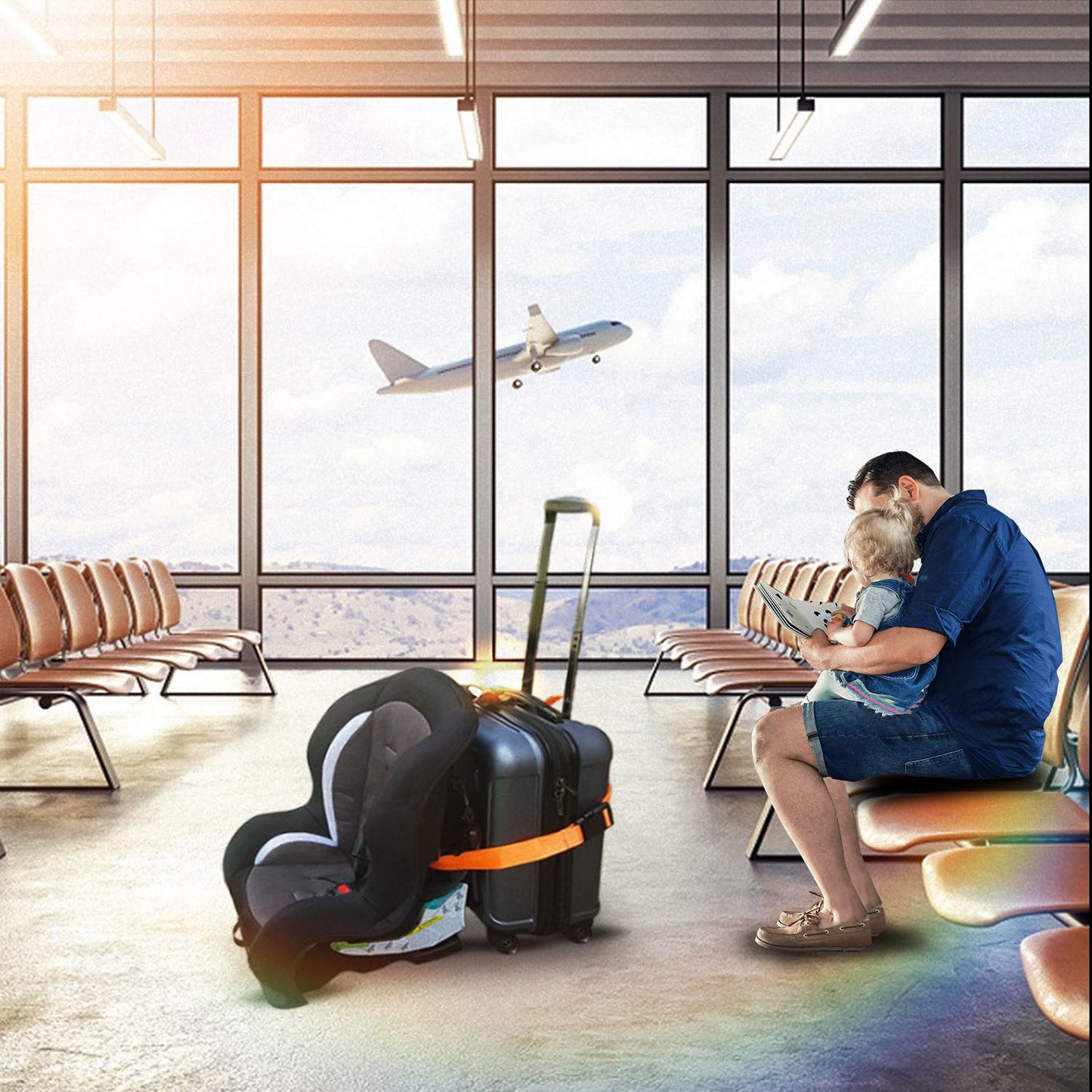 Car Seat Travel Strap to Connect to Luggage